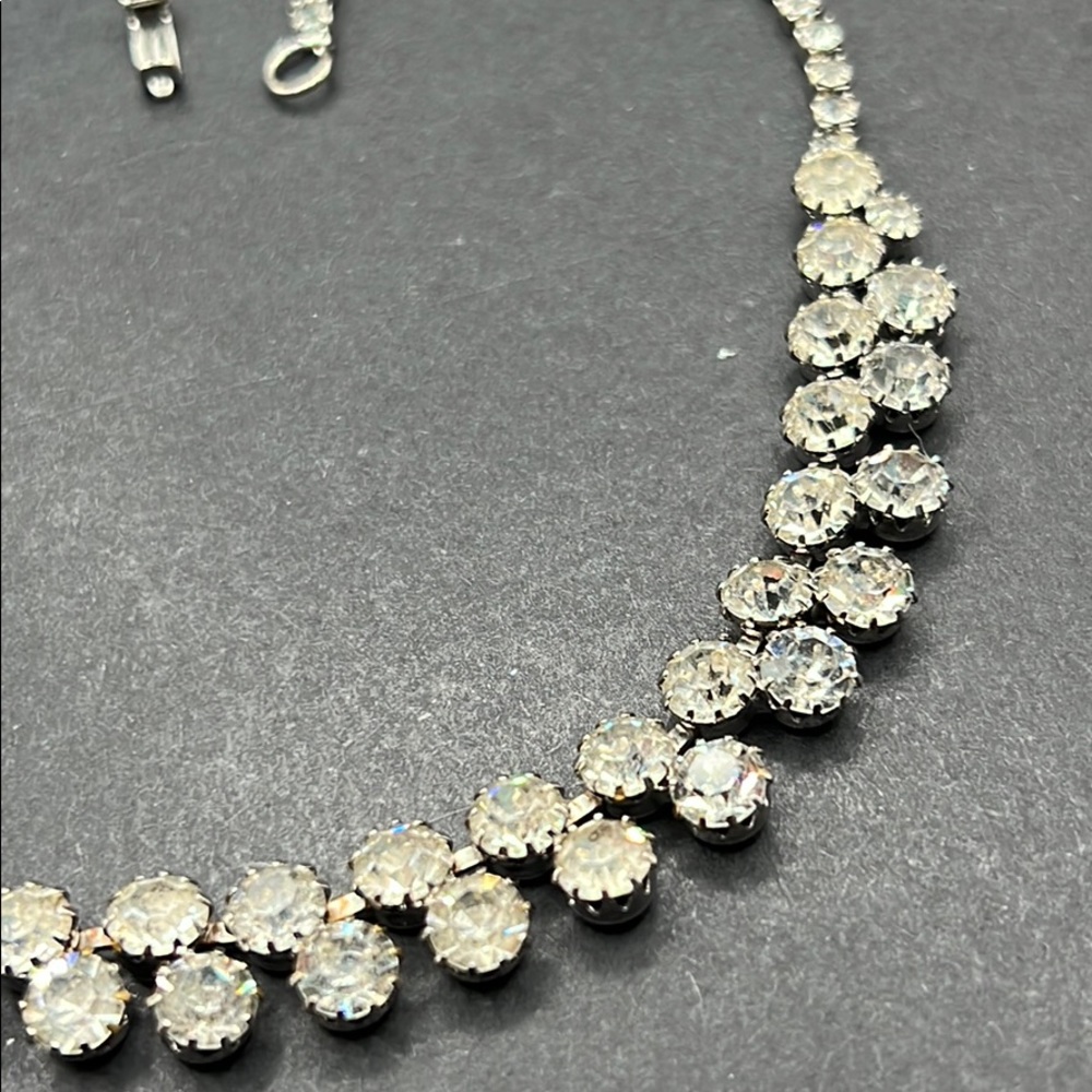 Vintage Weiss double row rhinestone necklace - Picture 3 of 7